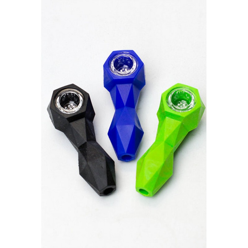 Silicone Hand Pipe With Multi Holes Glass Bowl