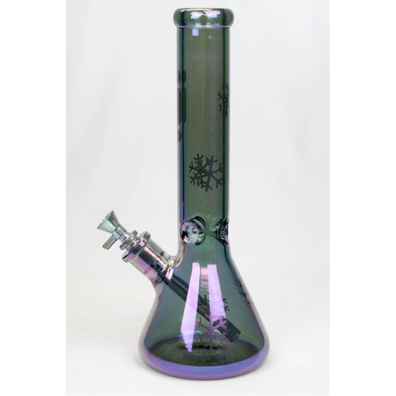 Infyniti Glass Snowflake 14" 7mm Metallic Glass Water Bong