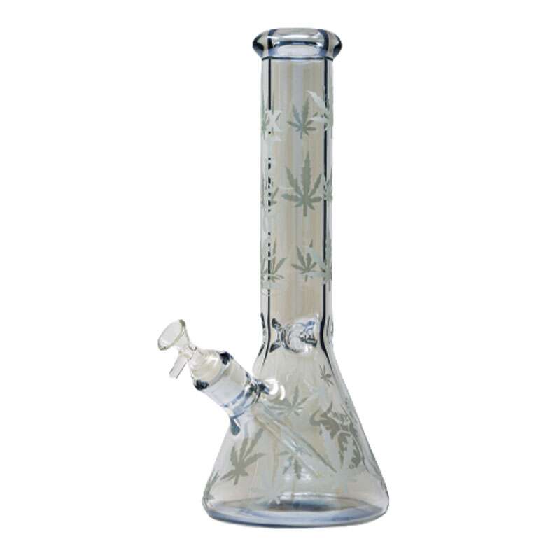 Xtreme 14" Electroplated Bong with Leaf Design