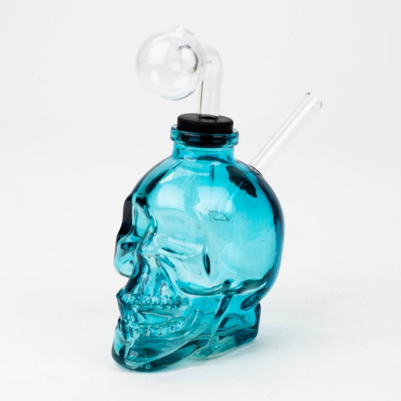 Soft Glass 6" Skull Oil Bong