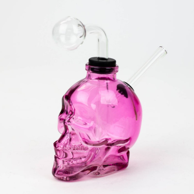 Soft Glass 6" Skull Oil Bong