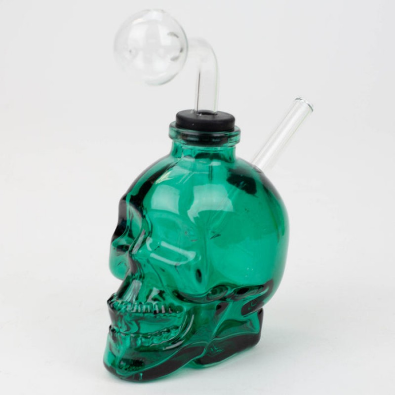 Soft Glass 6" Skull Oil Bong