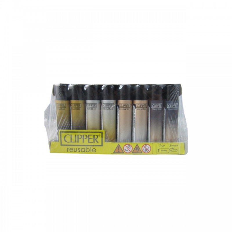 Clipper Metallic Gold And Silver Lighter