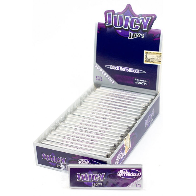 Juicy Jay's 1 1/4 Superfine Black Berrylicious Flavoured Papers