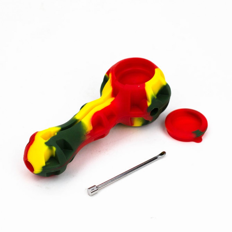 Silicone Pipe with Glass Bowl and Dab Tool