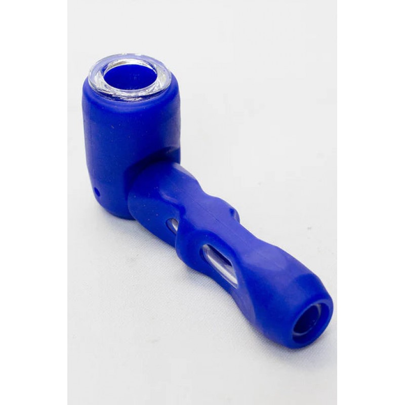 Silicone hand pipe with multi holes glass bowl and...