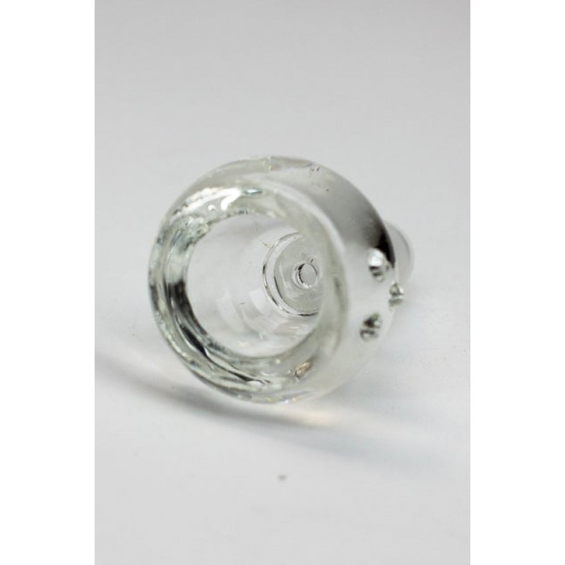Three dots round thick glass bowl