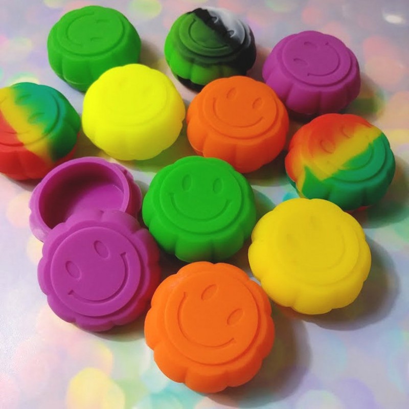 Smiley Face Silicone Dab Container