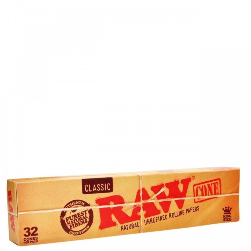 RAW Classic King Size Pre-Rolled Single Pack Cones - 32 Pcs