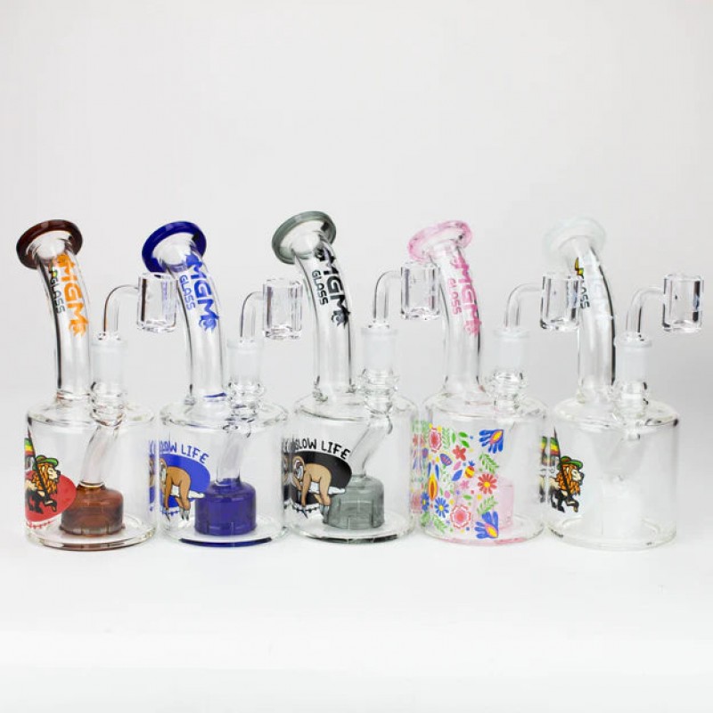 6.7" MGM Glass 2-in-1 bubbler with graphic [C...