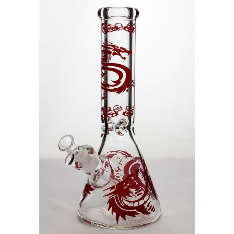 Dragon Artwork 12"  9mm thick Glass Beaker Bong