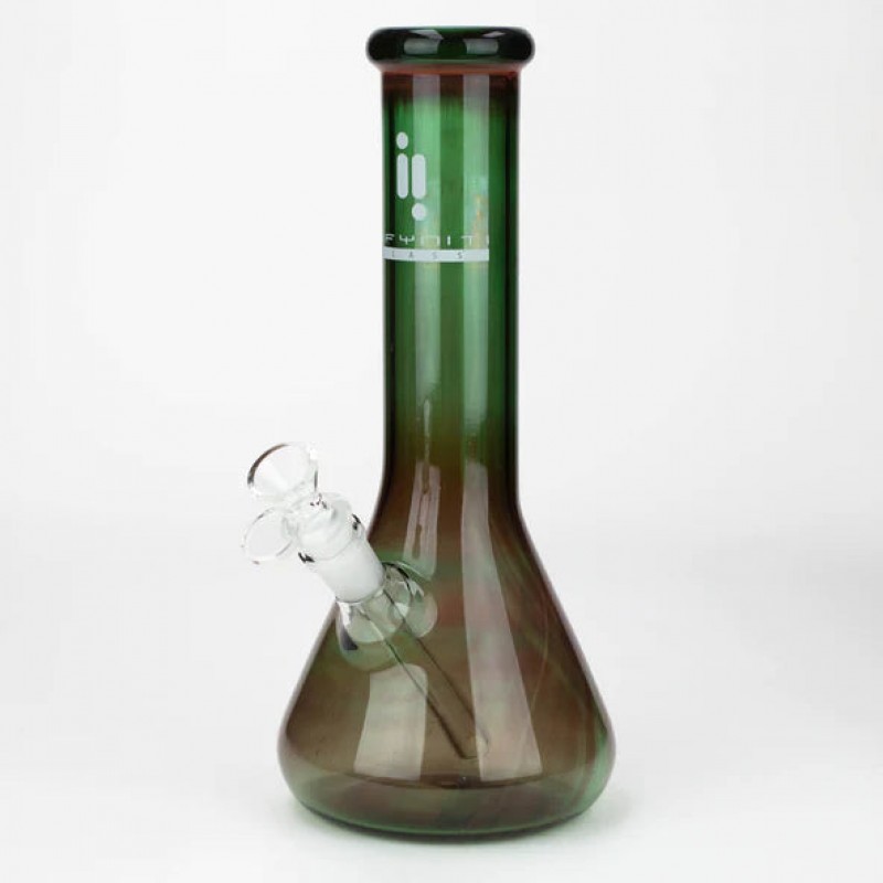 Infyniti 12" Green tube glass water bong