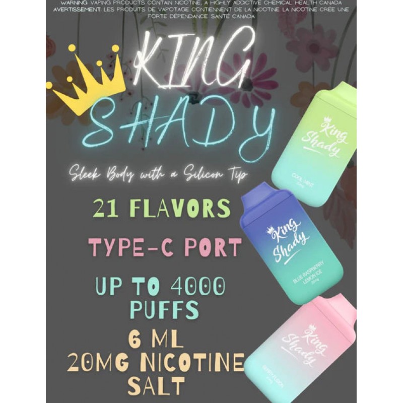Boom! King Shady 4000 Rechargeable Disposable Vape...